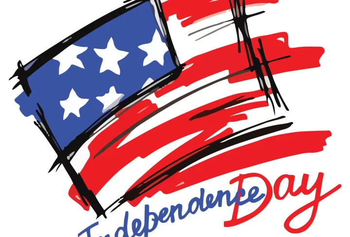Independence Day drawing of American flag